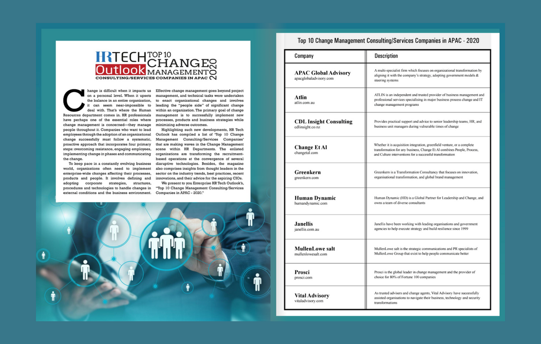 Top 10 Change Management Consulting/Service Companies in APAC - 2020